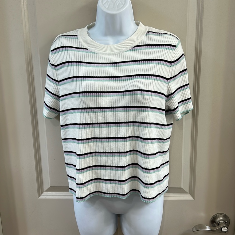 H&M Slightly Cropped Striped Tee